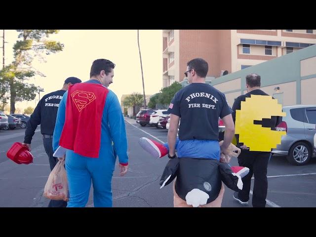 Phoenix Fire visits kids at Valleywise Health Medical Center