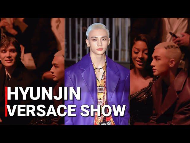 Stray kids Hyunjin 현진 At Versace Fashion Show & Celebrities Reactions to Hyunjin FULL VIDEO 2025