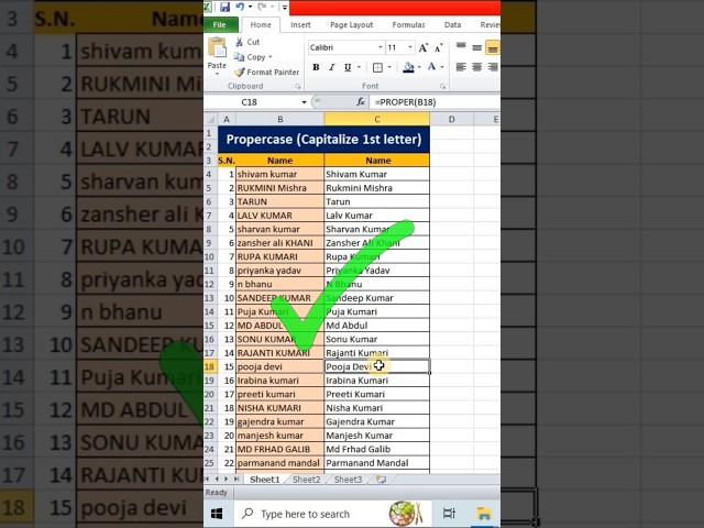 how to change first letter capital in excel #excel #exceltricks #exceltips #shorts #viral #trending