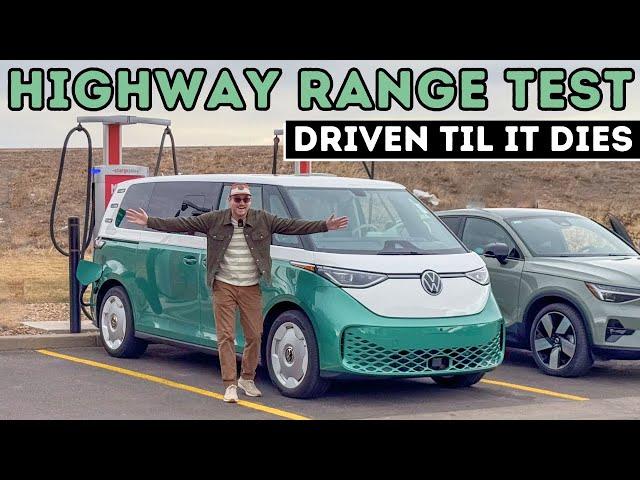 Volkswagen ID. Buzz (AWD) 70-MPH Highway Range Test! Driven Until It Dies