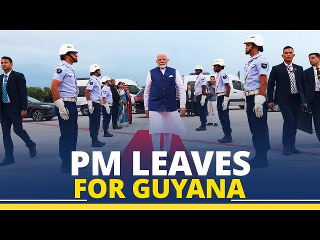 LIVE: PM Modi emplanes for Georgetown, Guyana