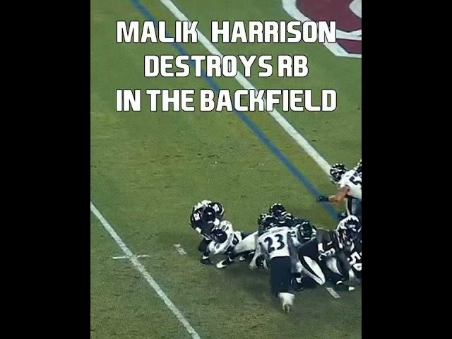 Malik Harrison with a Crazy Goaline Stop