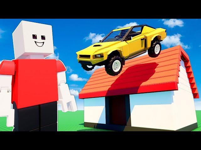 Jumping Lego Cars in this NEW Lego Game! (Brickadia)