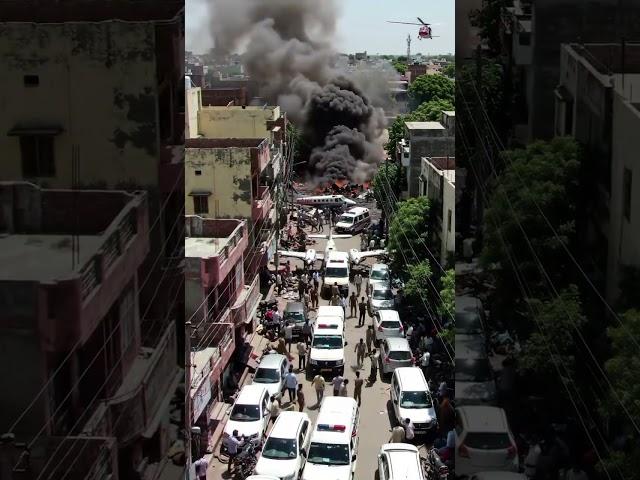 Ahmedabad Plane Crash Caught on Camera | Rescue & Chaos in Narrow Street