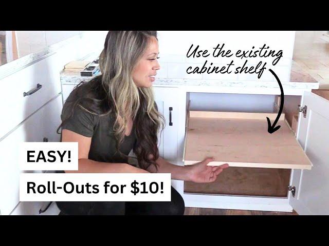 Easy! Convert Cabinet Shelves to Roll Outs for $10