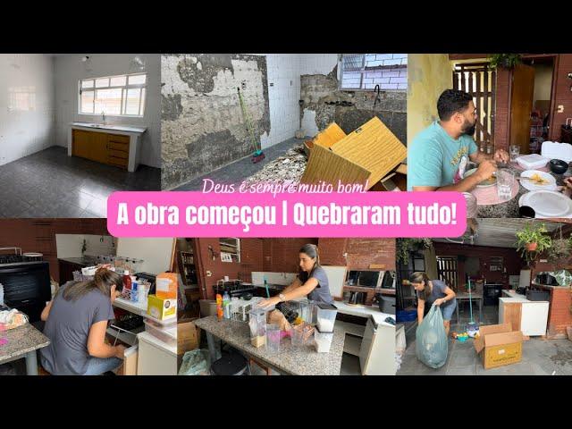 Vai ter que quebrar tudo| A reforma começou| Improvisamos uma cozinha no quintal| Vai dar tudo certo