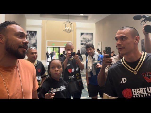 Tim Tszyu CONFRONTED by Keith Thurman in Orlando ahead of fight against Bakhram Murtazaliev