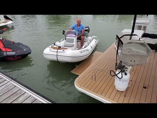 THE Dinghy Davit Beach Club HD+ in extension XXXL With THE Bar on Sessa C38 dinghy