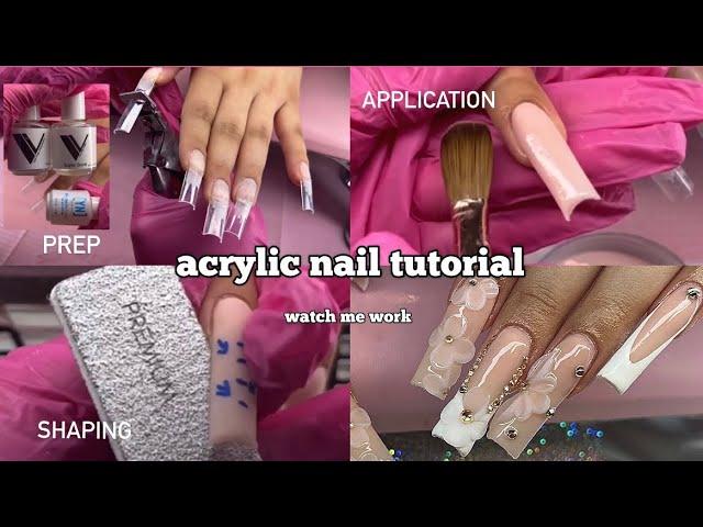 simple & easy to understand ACRYLIC NAIL TUTORIAL  | watch me work