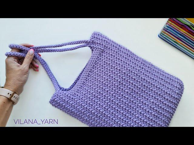 Сумка "Алиса" крючком из полиэфирного шнура Crochet bag tutorial