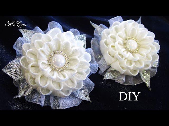 DIY Scrunchy with Kanzashi flowers