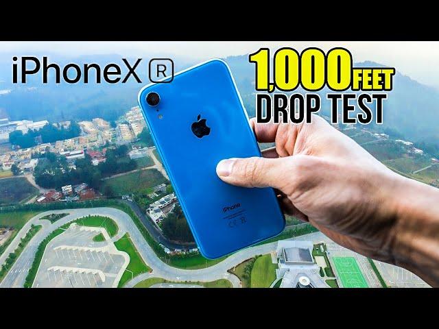 iPhone Xr DROP TEST - From 1000ft high! | in 4K