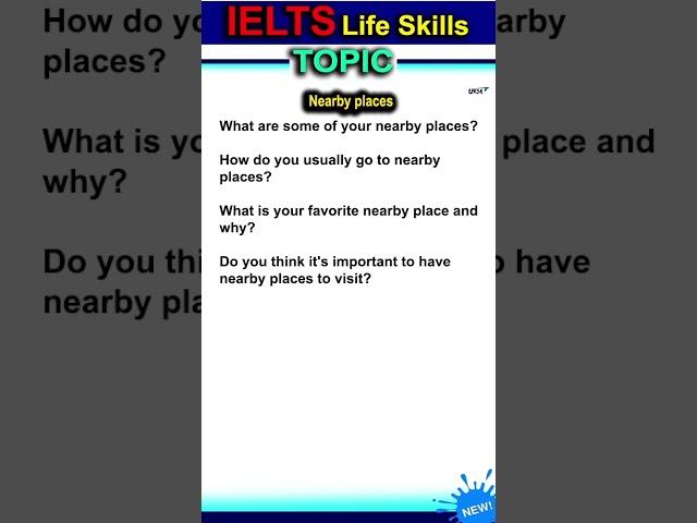 Nearby places - IELTS Life Skills A1 2024