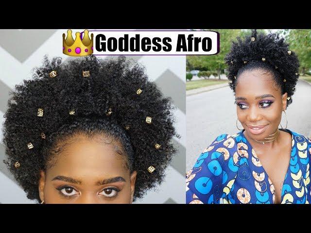 How To: Trendy Goddess Afro (Jeweled Afro)  | MissKenK