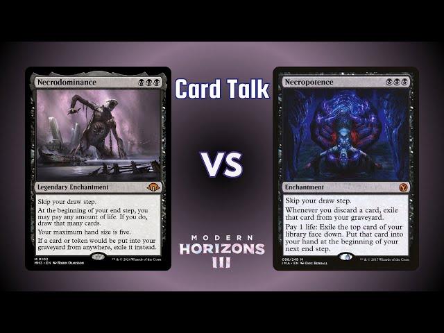 Card Talk - Necrodominance VS Necropotence. Are you going to test it out?