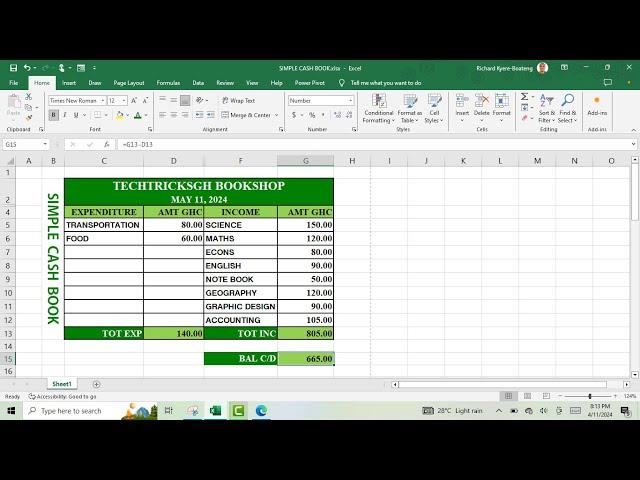 How to Create a Simple Income and Expenditure Worksheet | TechTricksGh