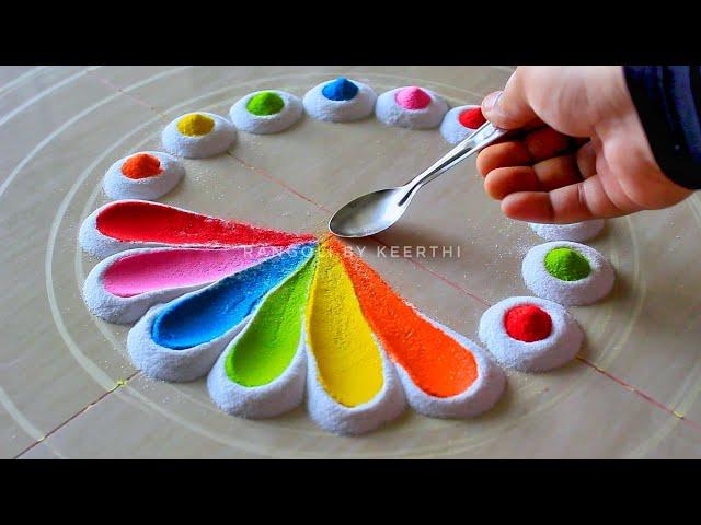 Simple Diwali rangoli design l दिवाली रंगोली डिजाइन l rangoli for diwali l deepavali rangoli designs