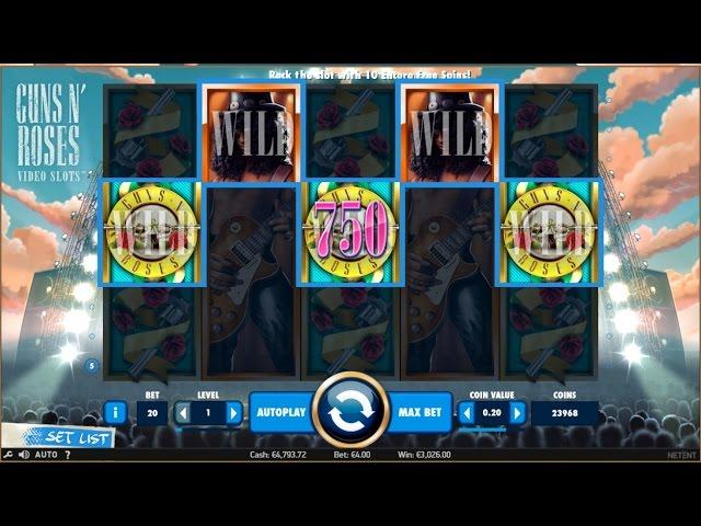 FULL SCREEN WILD ON Guns N' Roses slot machine!!!