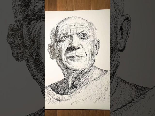Pablo Picasso #WordArt #micrography #picasso #detail #xyz #artist