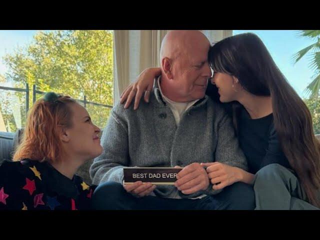 Bruce Willis Smiles w/ Daughters In TOUCHING Photos