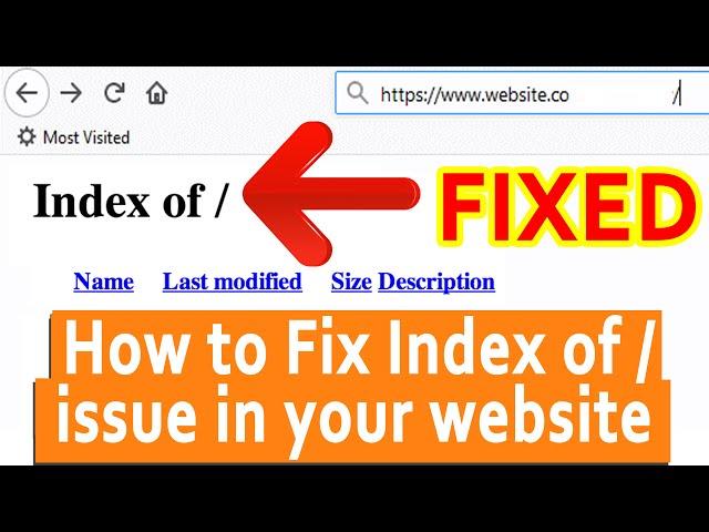 How to Fix 'Index of /' issue while opening the website?