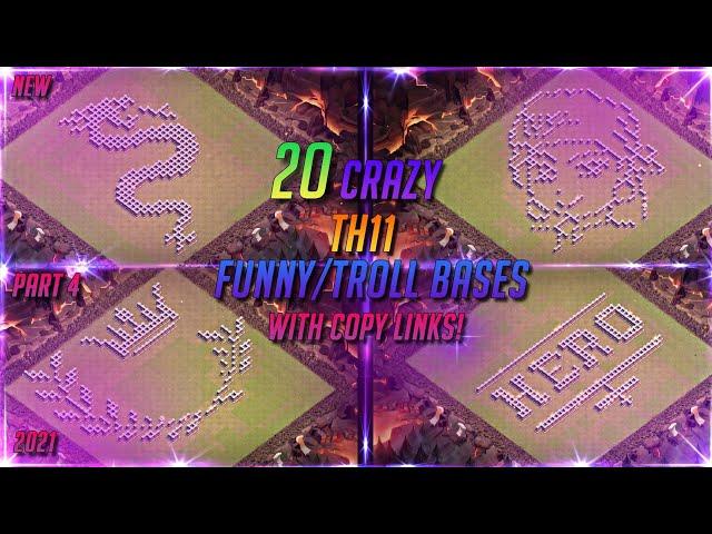 NEW TOP 20 TH11 FUNNY/TROLL BASES WITH COPY LINKS | COC | KING WARRIORS