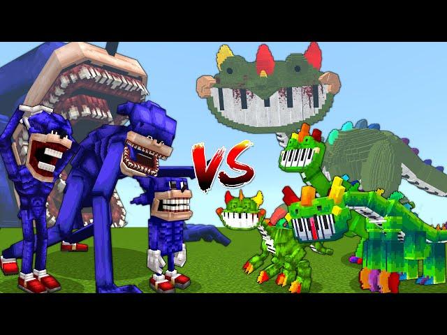 Every Shin Sonic vs Every PianoSaurus Poppy Playtime Chapter 4 in Minecraft