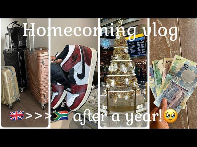 Homecoming Vlog| finally visiting SA  after over a year in the UK!unboxing & much