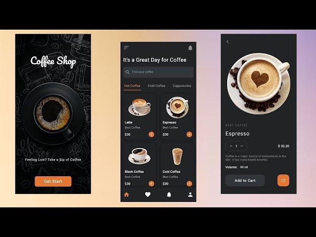 Coffee Shop App UI Design In Flutter - Flutter UI Design Tutorial