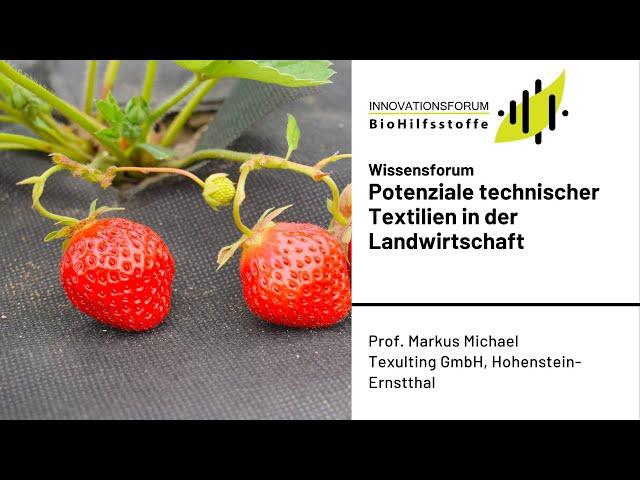 Potenziale technischer Textilien in der Landwirtschaft - Prof. Markus Michael, Texulting GmbH