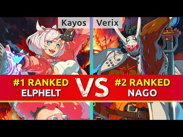 GGST ▰ Kayos (#1 Ranked Elphelt) vs Verix (#2 Ranked Nagoriyuki). High Level Gameplay