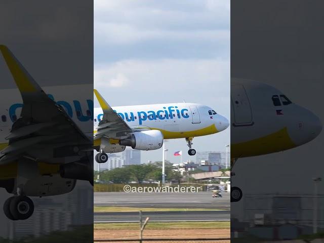 CEBU PACIFIC A320-200 landing at Manila Airport #shorts #aviation #plane #a320 #landing #manila