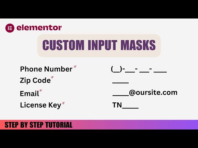 How To Custom Input Masks in Elementor Forms for Free