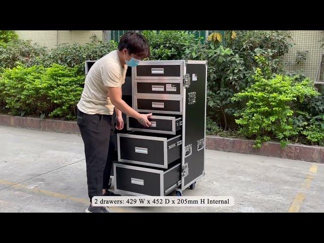 Black Tall 6 Drawers Road Case / Stage Studio Storage Case