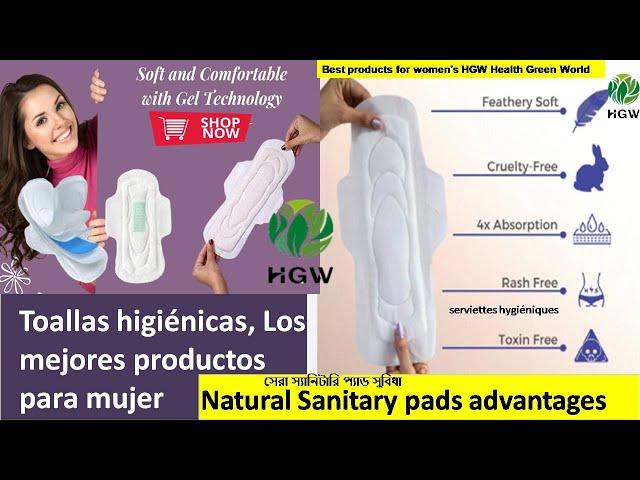 Sanitary Pads Natural Best Woman products HGW PERÚ, sanitaria con #HGW #greenworld #shorts