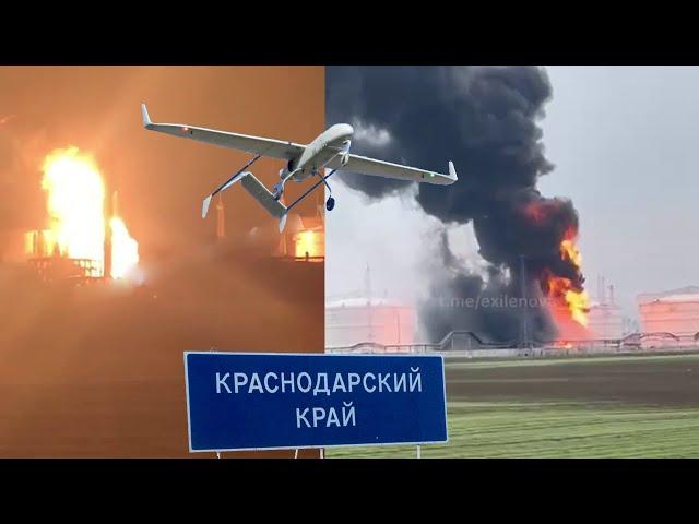 "Кавказку бомбят! Прям жестко полыхает!" Кубанцам страшно: БПЛА смачно прикурили ППН "Кавказская"!