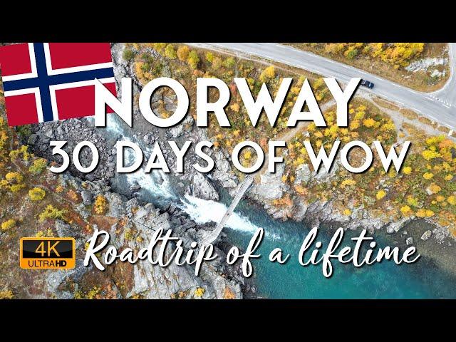 An epic Norway 4K Road Trip - 30 Days of WOW with stunning Drone and Dashcam Footage.