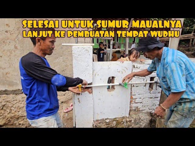 HUJAN DERAS MENGGUYUR KP.LEBAK BITUNG SAAT PEMASANGAN MESIN AIR&TOREN AKHIRNYA SUMUR MANUAL SELESAI.