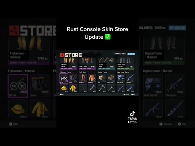 Rust console skin store update #shorts