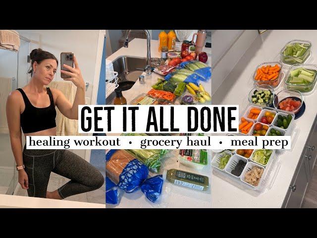 HOW I EAT HEALTHY FOR CHEAP - Get It ALL Done! 3 HUGE Hauls: Grocery, Kitchen & More + Meal Prep