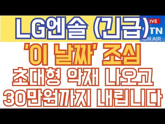 LG에너지솔루션 LG엔솔 주가전망 - 속보) '이 날짜' 조심! 초대형 악재 나오고 30만원까지 내립니다!