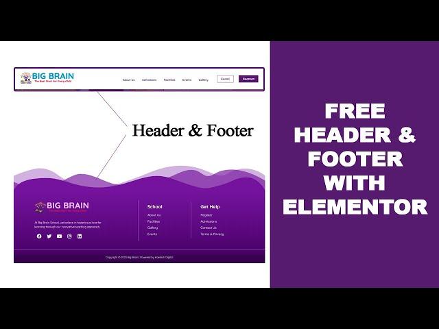 How to Create Header and Footer using Elementor  For Free