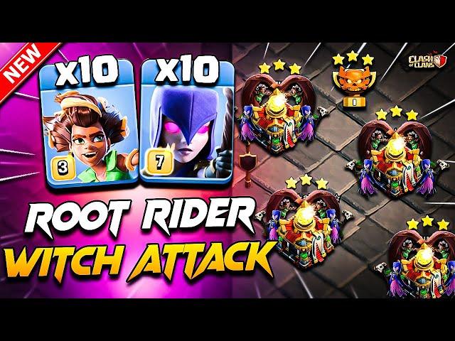 Best Th16 Attack Strategy With (ROOT RIDER & WITCH) | TH16 Root Rider Witch Attack (Clash Of Clans)