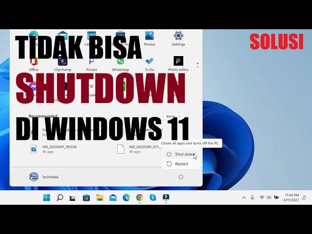 Tidak Bisa Shutdown di Windows 11 (SOLUSI)