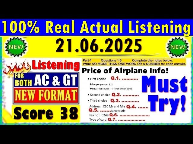 IELTS LISTENING PRACTICE TEST 2025 WITH ANSWERS | 21.06.2025
