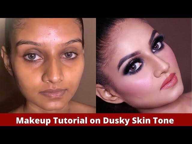 How to do Indian Glam Makeup on Dusky skin tone by @Sakshi Gupta Makeup Studio & Academy Part 1