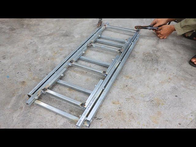 Great craftsman's idea to make a smart folding ladder yourself / DIY smart folding metal