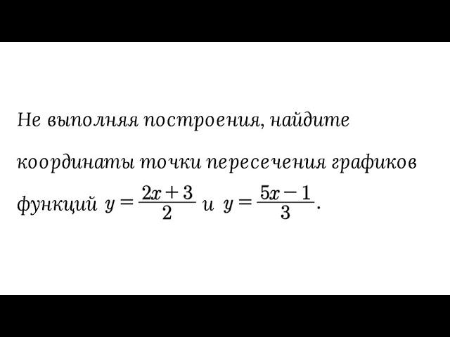 Нахождение координат точки пересечения графиков линейных функций. Пример 1