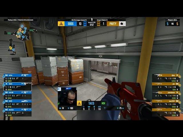 Taco is back - 4k from Taco against Party | CSGO | ESL pro league