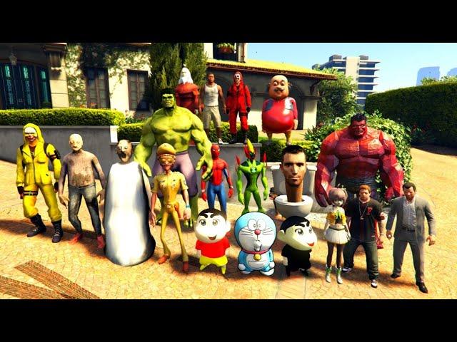 Franklin and Shinchan Playing Hide and Seek with Granny hulk Doraemon Skibidi Toilet in gta5 Tamil